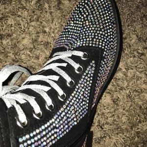 Black rhinestone Boots